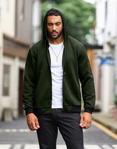 Mens Lightweight Hoodie Full Zip Sweatshirt Casual Jacket Coat2