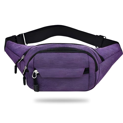 Image of Kraptick Premium Unisex Waist Bag for Men and Women - Stylish Hip Bag, Fanny Pack, Travel Money Belt (Purple)