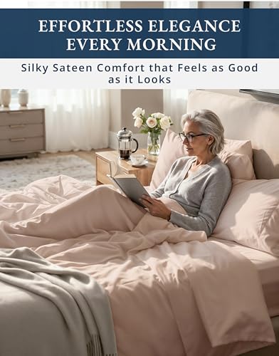 Image of LANE LINEN King Size Deep Pocket Sheets 100% Egyptian Cotton - Sepia Rose | King Bed Sheet Set - 4-Piece Set, 16 inch Deep-Pocket Snug Fit, 1000 Thread Count, Elevates A Master Suite, Luxe Sheen