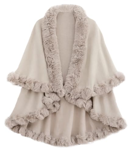 Cape Coats for Women Winter Elegant Double-layer Poncho Renaissance Vintage Cape Jacket Beige