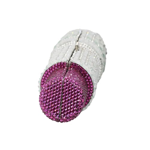 Image of Luxury Ladies Lipstick Shape Evening Clutch Rhinestone Shoulder Bag Crystal Evening Bag for Cocktail Prom