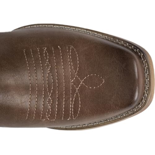 J's.o.l.e Mens Cowboy Boots Square Toe Western Boots Pull on Silp Resistant Brown Work Boots3