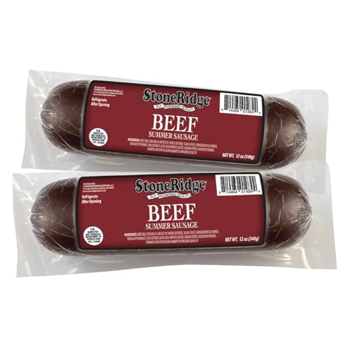 StoneRidge Old Fashioned Summer Sausage, Beef, 12 oz, 2 Pack