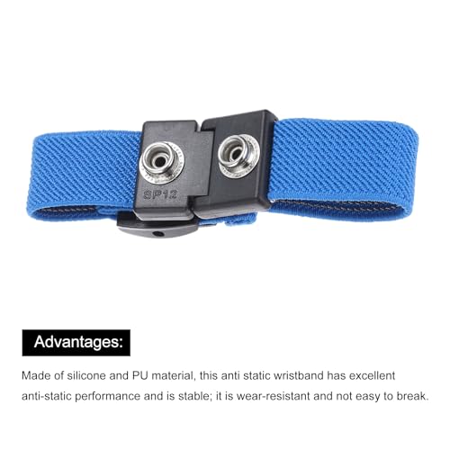 Image of MECCANIXITY 3Pcs Anti Static Wrist Strap, Dual Circuit Antistatic Bracelet Adjustable Cordless for Computer Electronics Repair Deep Blue