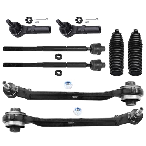 Image of Detroit Axle - RWD Front End Control Arms Kit for 2015-2023 Chrysler 300 Dodge Charger Challenger, 2 Lower Forward Control Arms with Ball Joints 4 Outer Inner Tie Rods 2 Boot Replacement