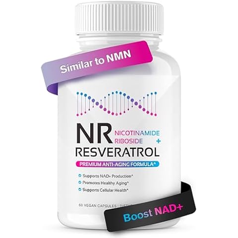NR + Resveratrol Supplement - Increase NAD, DNA & Cellular Health, Longevity, Vitality. 5-in-1 Anti Aging Formula w/ Nicotinamide Riboside, Trans Resveratrol, Vitamin C, Grape Seed, Pine Bark Cover