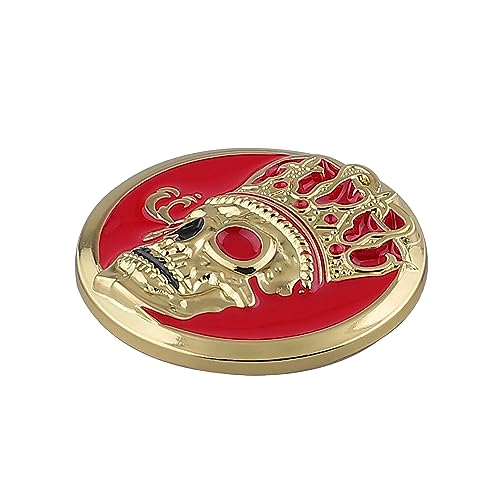 Image of 2pcs Skull Emblem Car Sticker Waterproof Decoration Logo Decals for Car Motorcycle Fridge Computer Door (Gold Red)