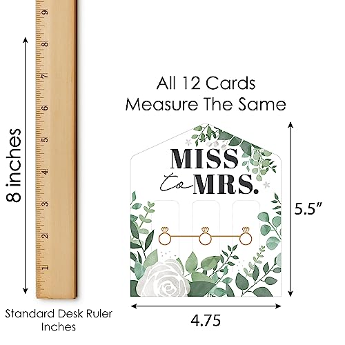 Juego de Cartas Boho Botanical Bride - Tarjetas con Pestañas para Jugar 3 en Raya, Temática Verde y Bodas, Set de 12 Unidades miniatura 6
