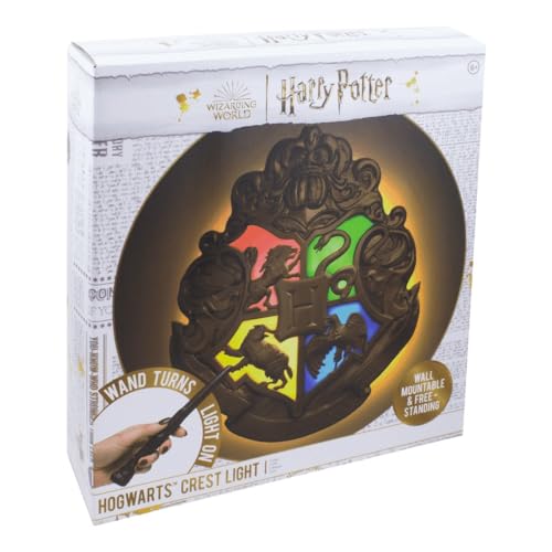 Image of Paladone - Harry Potter - Hogwarts Crest - Lamp with Control Wands Black
