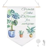 HICOHAND Inspirierende Wandkunst für Schlafzimmer, Wachstums-Look, verschiedene positive Affirmationen, Leinwand-Banner, Wandschild