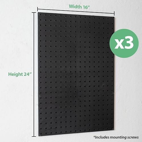 Wallpeg Peg Board for Nerf Gun Storage Organizer Kit 3 ea 24”x16” Pegboard Holder for Nerf Blasters Wall Organization