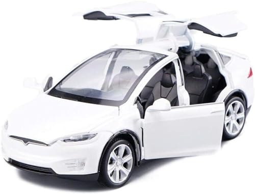 ANTSIR Car Model X 1:32 Scale Alloy diecast Pull Back Electronic Toys with Lights and Music,Mini Vehicles Toys for Kids Gift (White)
