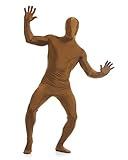 Men's Well Fit Elastic Unitard Full Body Tights Suit Costumes Spandex Zentai Bodysuit (XXL, Brown)