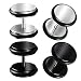 Fake Plugs 4 Pieces Stainless Steel 16G Studs - 0G Gauges Look