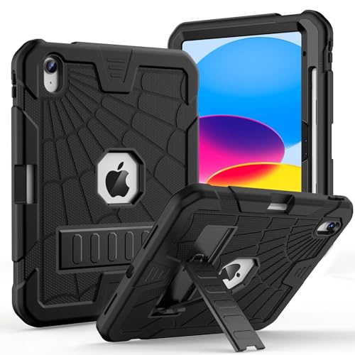 Sibeitu for iPad A16 Case 11th Generation 11 Inch 2025 / iPad 10th Generation Case 10.9 Inch 2022, Rugged Heavy Duty Military Grade Protective Cover Built-in Pencil Holder for i Pad 11/10 Gen, Black