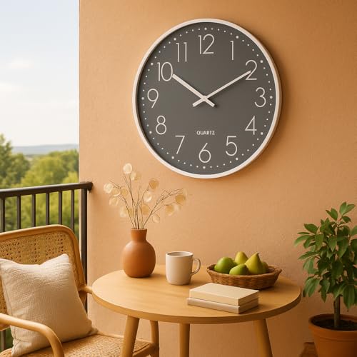 Image of Xtore Modern Round Wall Clock with Luxurious Minimal Finish (Pack of 1, Grey)
