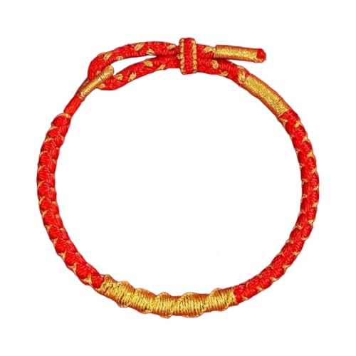 Pulsera de cuerda tibetana ajustable roja unisex miniatura 1