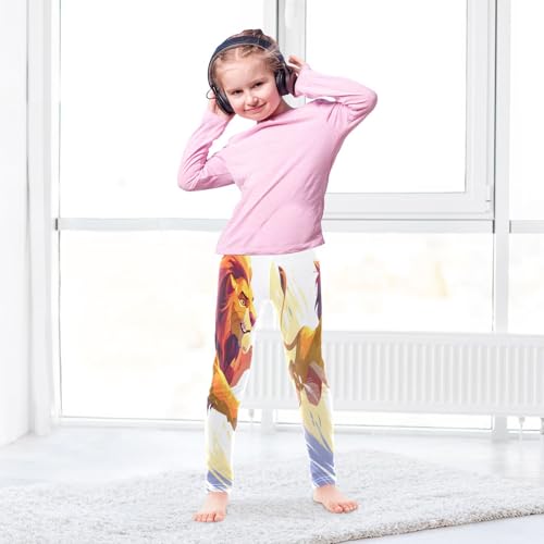 Bolaz Toddler Girls Leggings Printed Yoga Pants Leggings Yellow Running Lions for Kids4
