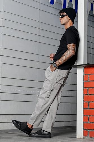 Image of Men's Stylish Cargo Pants | Slim Fit | Multi-Pocket Utility Trousers | Durable & Comfortable Fabric | Casual, Travel & Outdoor Wear