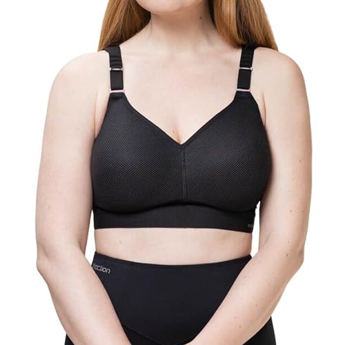 TriAction Damen Gepolstert Sport-BH Hybrid Lite P, Schwarz (Black 04), Gr....