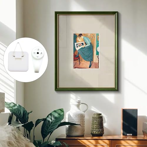 Image of 10PCS Square Plastic Hooks with Adhesive Backing Self Adhesive Picture Hanger Wall Mounted Plate Hooks Invisible Plate Hanger White