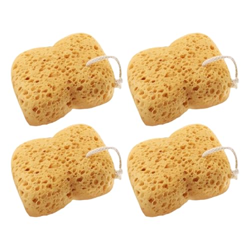 Éponges de bain exfoliantes luffa | Éponge de douche naturelle corps et visage lot de 4