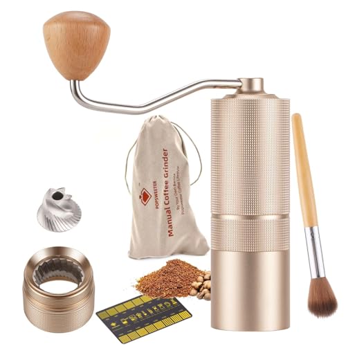 Image of Popsweet C38 Manual Coffee Grinder With Detachable Stainless Steel Tapered Outer Burrs, Grinder 400 pounds Coffee Beans, 36 Manual Adjustable Espresso Grinder, Perfect For Homes, Offices, And Camping