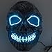 Produktbild BFMBCHDJ Neon Masken Halloween Scary Schädel Maske LED Masque Maskerade Mascara Cosplay Karneval Party Masker Skeleton Ice Blue One Size