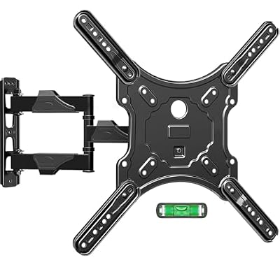 ELIVED TV Wall Mount for Most 26-60 Inch TVs, Swivel and Tilt Full Motion TV Mount with Single Stud Perfect Center Design, Wall Mount Bracket Max VESA 400x400mm, Corner Mount Holds up to 77 lbs.