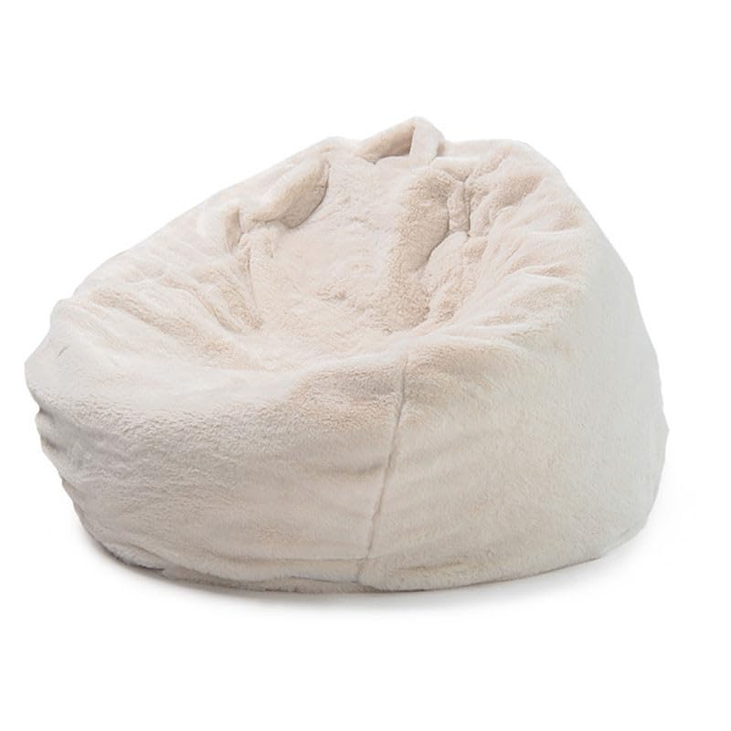 UGEFKMQ Garden Bean Bag Chair - Luxury Fluffy Adult Large Bean Bags for Living Room - Extra Large Luxurious Seating (No Filler), Beige, 70Cm*80Cm