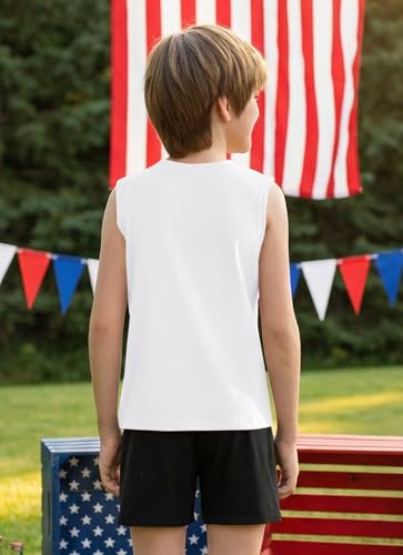 Image of Boys 4th of July Patriotic Sleeveless Tee American Flag Tank Top 6-14 Years