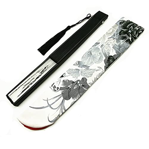 Eastern Wind Hand fan with a gift bag, bamboo folding fan Chinese landscape painting, White, 21 cm x 38 cm - Image 3