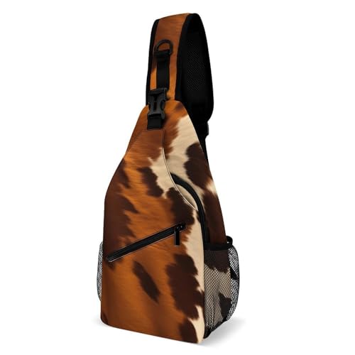 Abstract Cow Skin Sling Bag mochila deportiva para senderismo