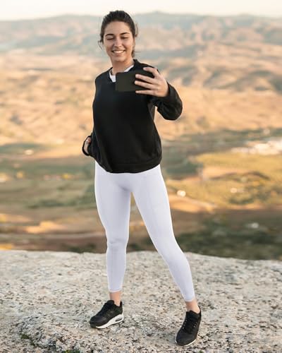 High Waisted Leggings for Women - No See Through Tummy Control Cycling Workout Yoga Pants with Pockets Reg & Plus