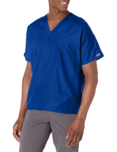 Image of Cherokee Scrubs for Women and Men Unisex V-Neck Tunic Nursing Scrub Top with Chest Pocket, Tuckable Durable Fabric - 4777 | 1 Chest Pocket For Essentials, Traditional Fit, Durable Construction, Comfortable Knit Details, Easy Care, Tuckable Style