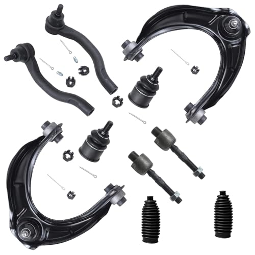 Image of Detroit Axle - 10pc Front End Suspension Kit for 2008-2012 Honda Accord 2 Upper Control Arms w /Ball Joints 2 Lower Ball Joints 4 Inner & Outer Tie Rods 2 Sway Bars 2009 2010 2011 Replacement