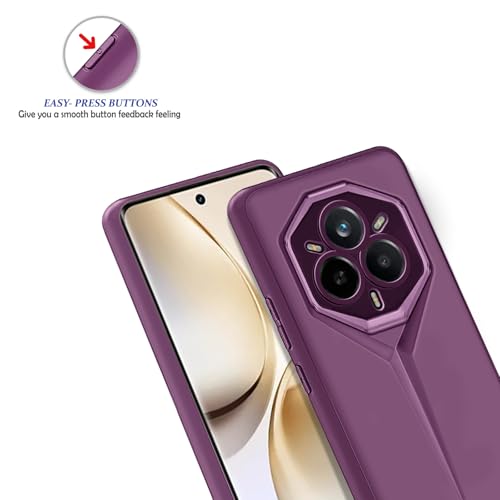 Image of Amazon Brand - Solimo Rubber Ultra-Thin Blade Runner Series Matte Finished Camera Protection Soft Back Cover for Realme 14 Pro Plus 5G - Purple