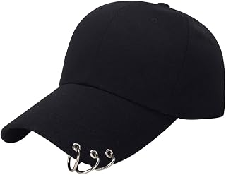 Adult Unisex Fashion K-pop Style Three Rings Design Peaked Cap Outdoor Sport Plain Cap Baseball Cap Hanging Ring Hat Casual Sun Hat Iron Ring Sun Visor Casual Hat