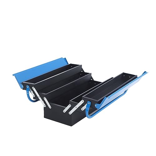 Boîte de rangement d'outils métallique à 5 plateaux dépliables - 7