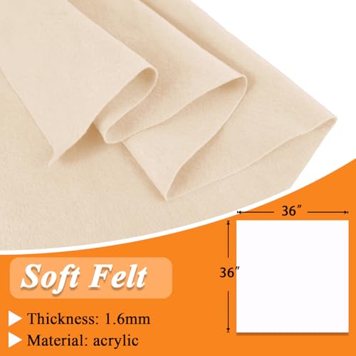 Image of IONTACH 36 inch X 36 inch Soft Felt Fabric 1.6mm Thick (Apricot Nude) | Felt Sheets for Crafts, Embroidery, Patchwork, Liner, School Projects, Home Decoration