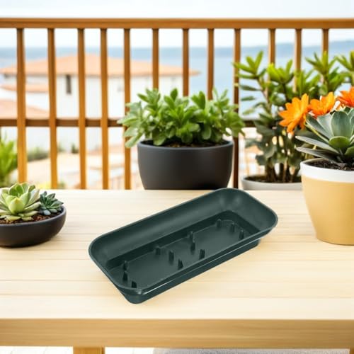 Soporte de flores de plástico rectangular verde SHOWERORO con agujas para centros de mesa 5