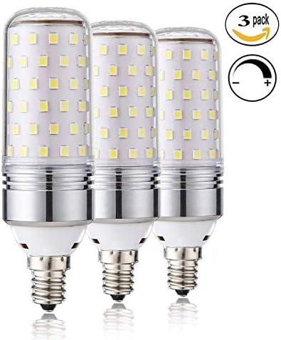 Leools Dimmable E12 LED Bulbs, 15W LED Candelabra Bulb 100 Watt Equivalent, 1000lm, Decorative Candle Base E12 LED Chandelier Bulbs, Daylight White 5000K