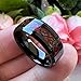 TUTISS 8mm Red Carbon Fiber Celtic Dragon Inlay Black Tungsten Carbide Rings for Men Women Wedding Bands I Love You Engraved Comfort Fit Size 9.5