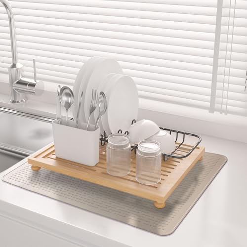Image of Stove Top Cover for Electric Stove- Range Covers for Electric Stove,Silicone XXL Dish Drying Mat, Glass Cooktop Covers, Flat RV Range top Mats (Taupe Thickened, 30 inchx21 inch)