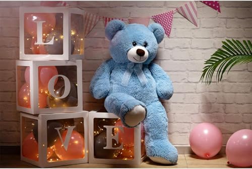 HUG 'n' FEEL SOFT TOYS Teddy Bear 4 Feet Plush & Stuffed Toys (Sky Blue 4 Feet)