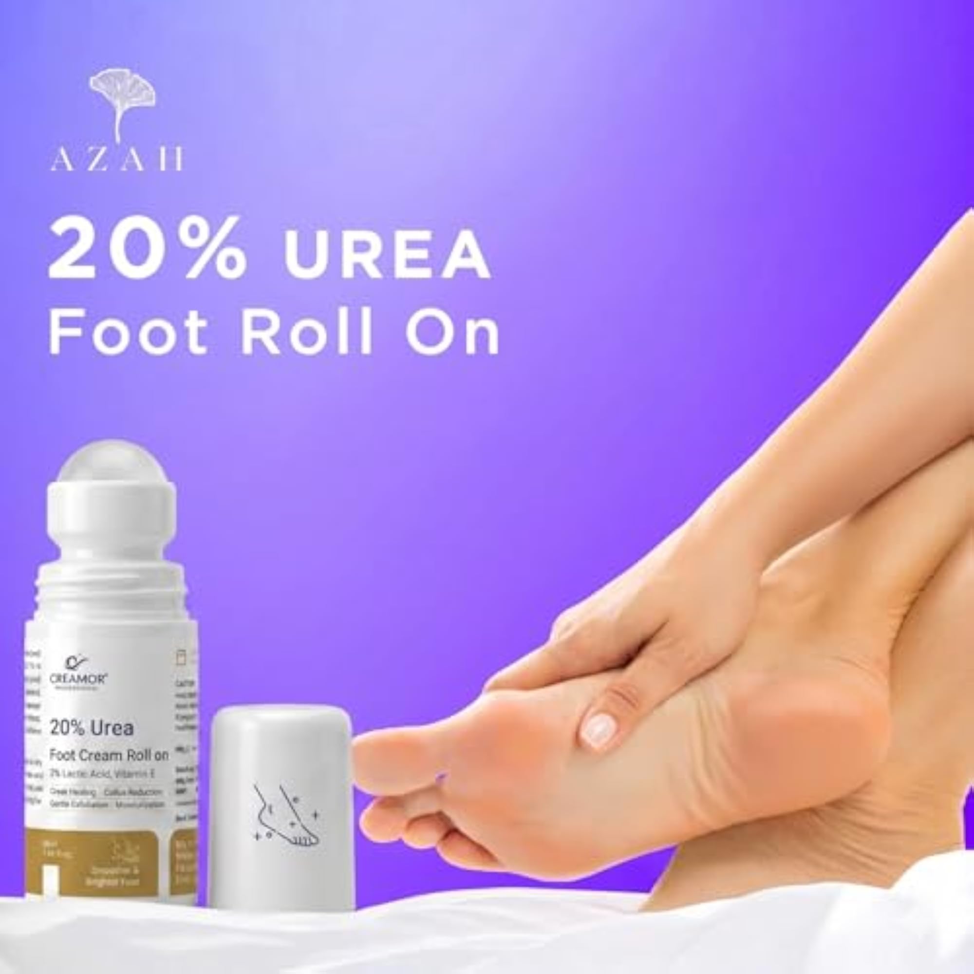 20% Urea Foot Cream Roll-On, 50ml for Dry Cracked Heels
