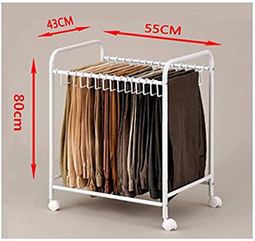 Porte-pantalons mobile blanc pour éviter les plis et optimiser les petits placards