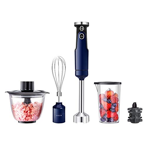 600W elettrico Blender portatile, 4 in 1 immersione Food Processor, Stepless velocità, comprende BPA-Free selettore rotante, Becher, Frusta