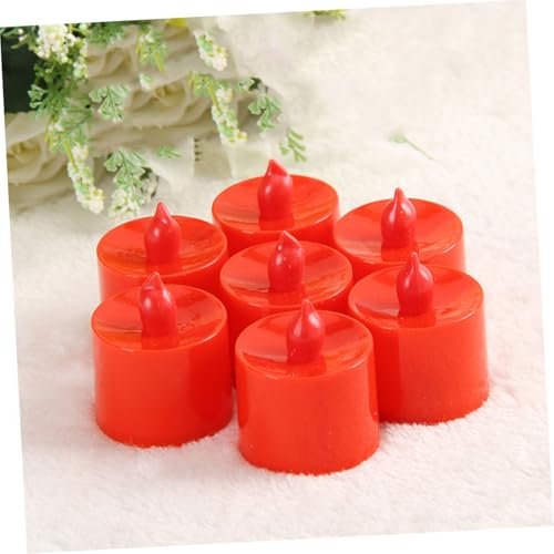 Luz de vela LED roja decorativa de estilo budista y velas sin llama para eventos 4