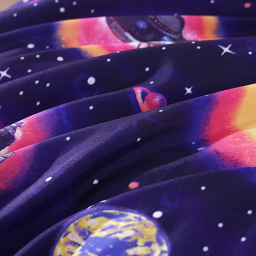 Full Size Comforter Set for Boys-7 Pieces Space Rocket Full Bedding Sets for Kids, Ultra Soft Bed in A Bag with Sheets